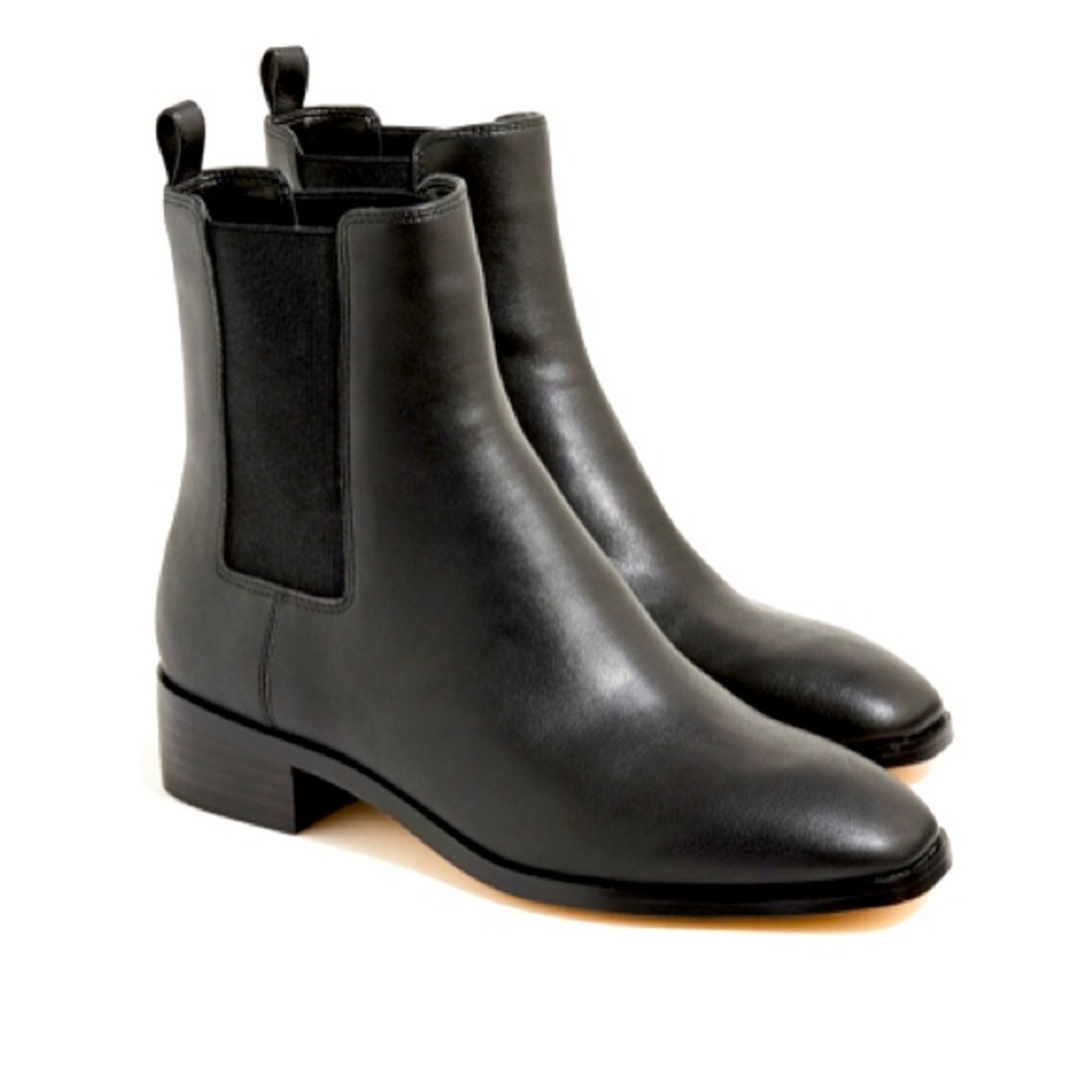 Black faux leather Chelsea booties, new and in box, size 8M